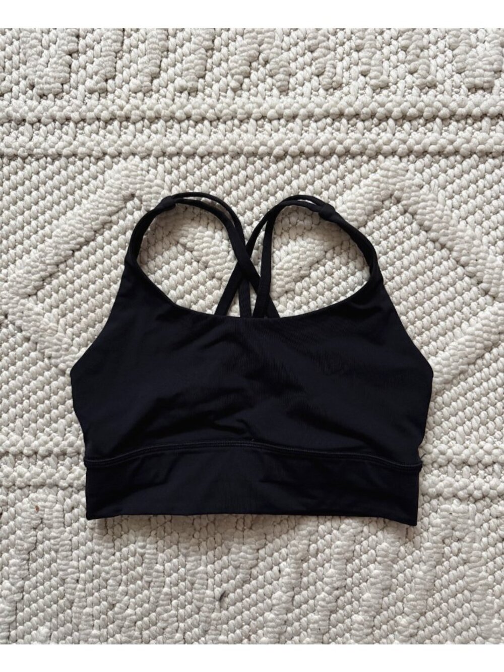Lululemon Energy Longline Bra Medium Support Racerback Black Yoga Pilates 6